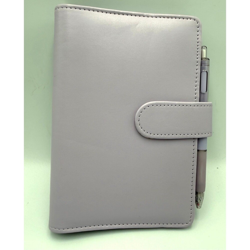 Light Lavender Faux Leather 6 Ring Binder Planner with Pen Loop & Matching Pen